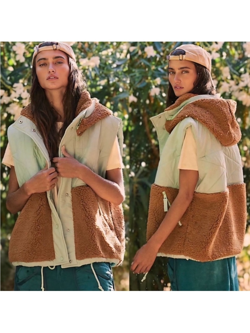Cozy Two-Tone Sherpa Fleece Adventure Awaits Vest